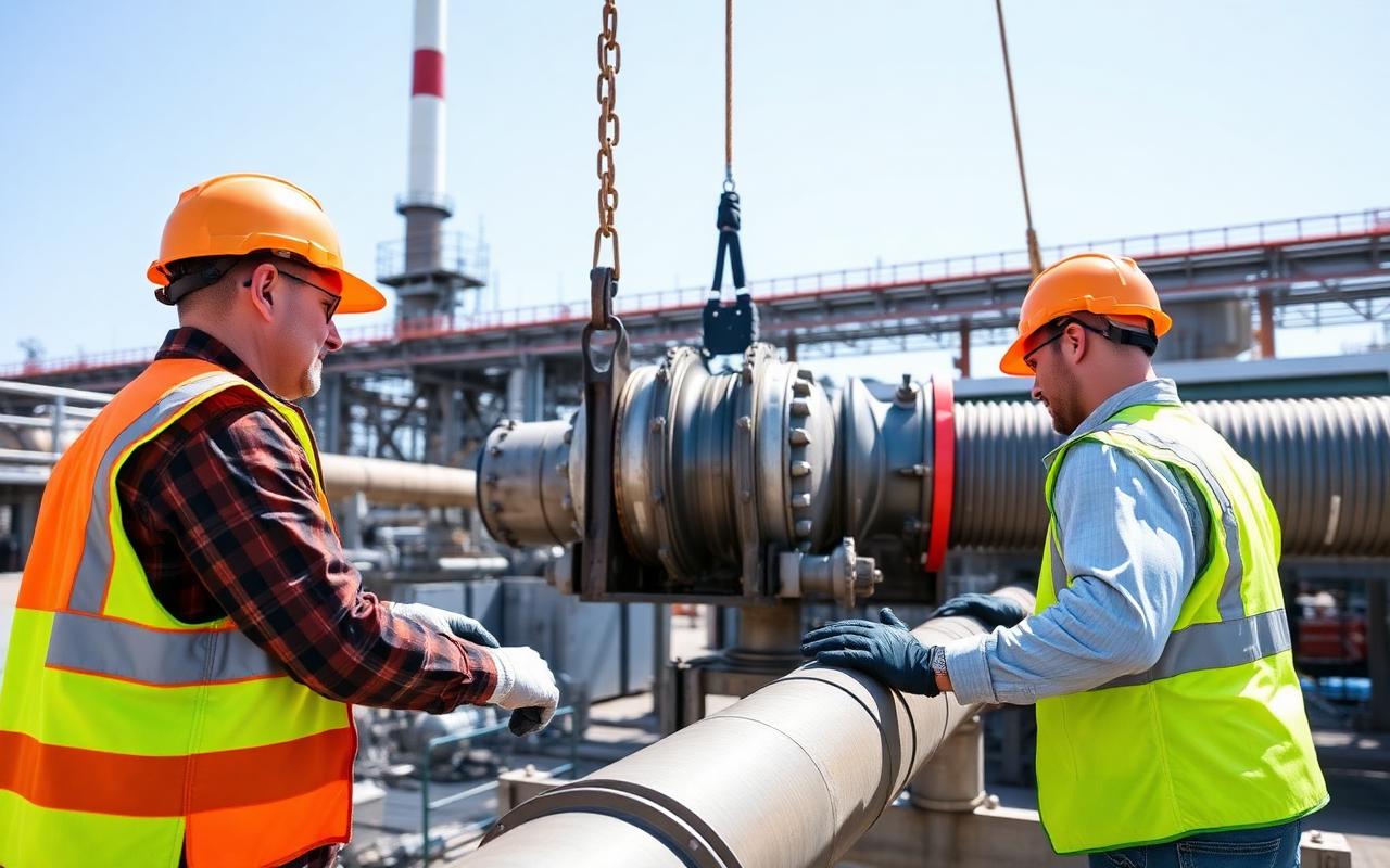 Engineers on industrial site